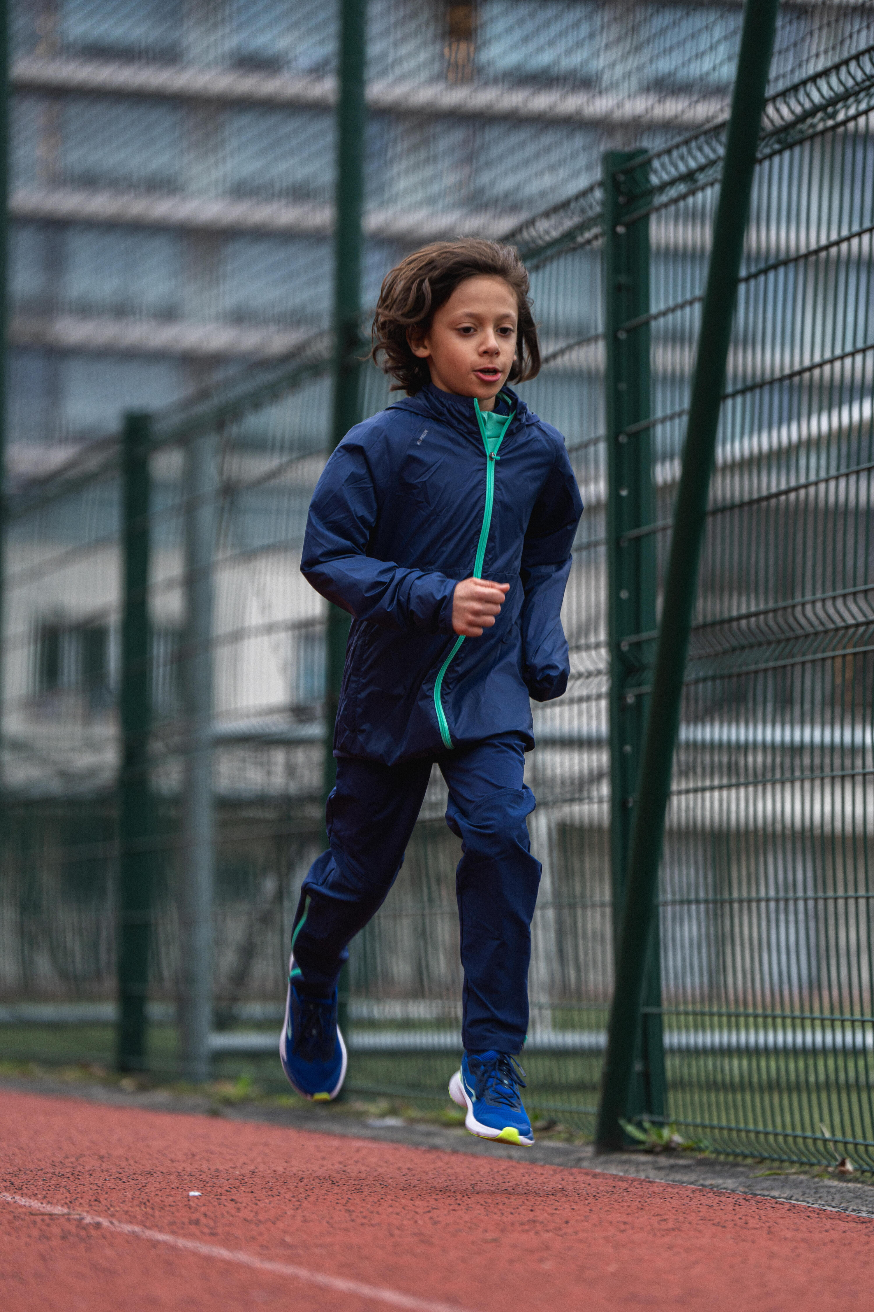 Pantaloni running bambino WARM 900 blu-verde 13/13