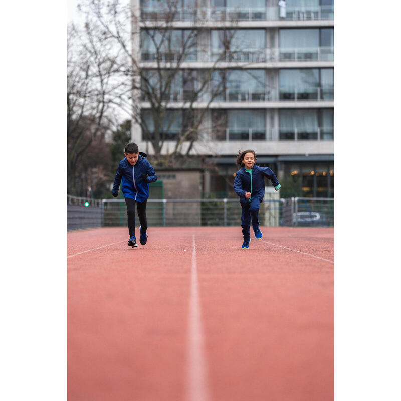 Laufjacke Kinder 3-in-1 wasserdicht herausnehmbare Innenjacke - blau 
