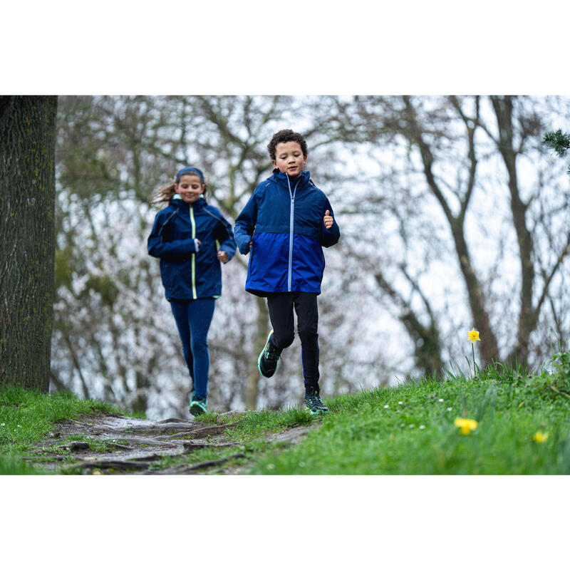 Laufjacke Kinder 3-in-1 wasserdicht herausnehmbare Innenjacke - blau 