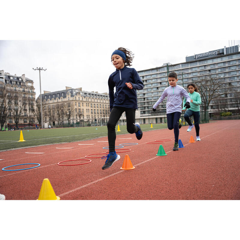 Laufshirt langarm Kinder 1/2 Reissverschluss - 100 Warm dunkelblau 