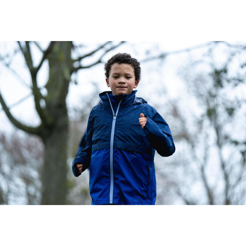 Laufjacke Kinder 3-in-1 wasserdicht herausnehmbare Innenjacke - blau 