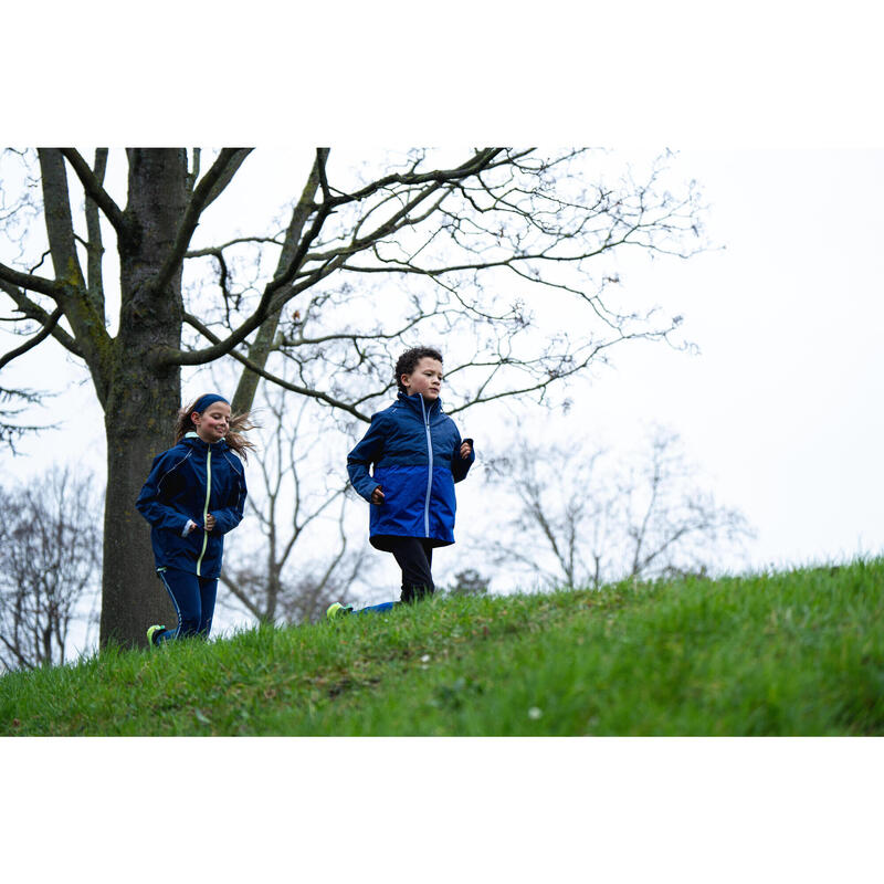 Waterdichte 3-in-1 hardloopjas met uitneembare bodywarmer voor kinderen blauw