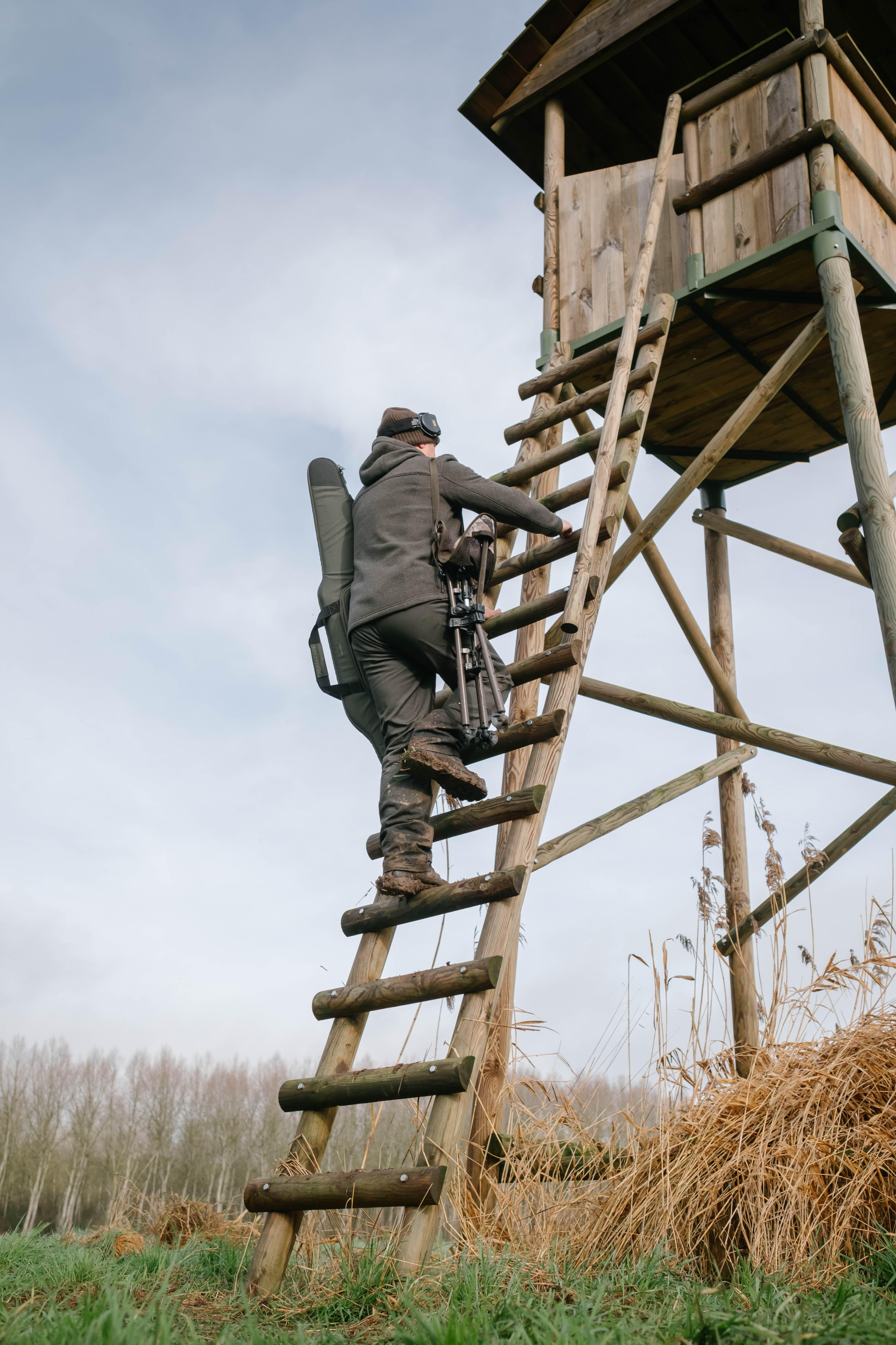 Chandail de chasse à capuchon avec glissière homme – 500 vert - SOLOGNAC