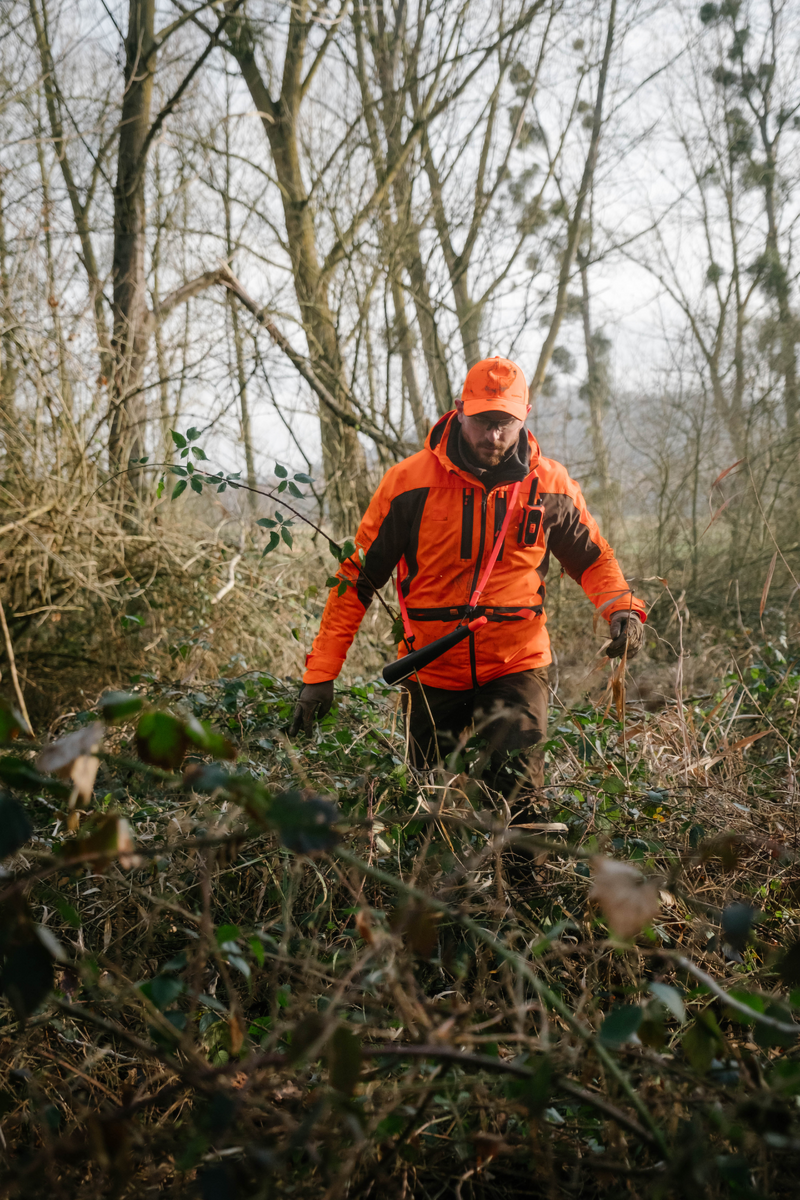 Veste chasse impermeable renfort fluo 900 becasse pour les clubs