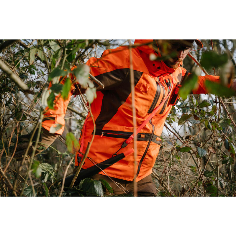 Veste chasse impermeable renfort fluo 900 becasse