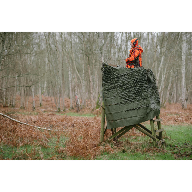 Jagdjacke Regenjacke 500 warm geräuscharm Treemetic Orange 