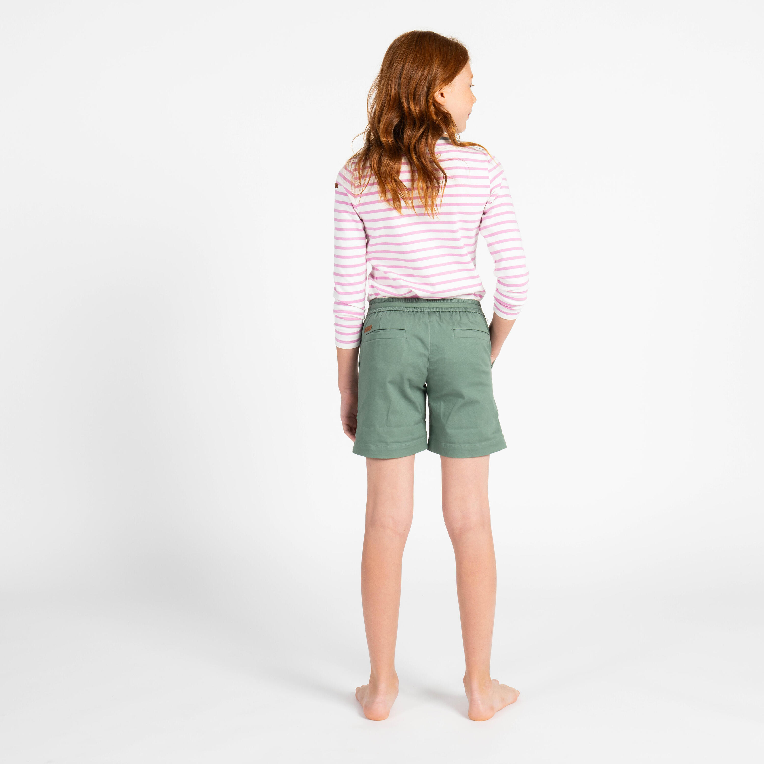 Kids girls sailing shorts 100 khaki 12/14