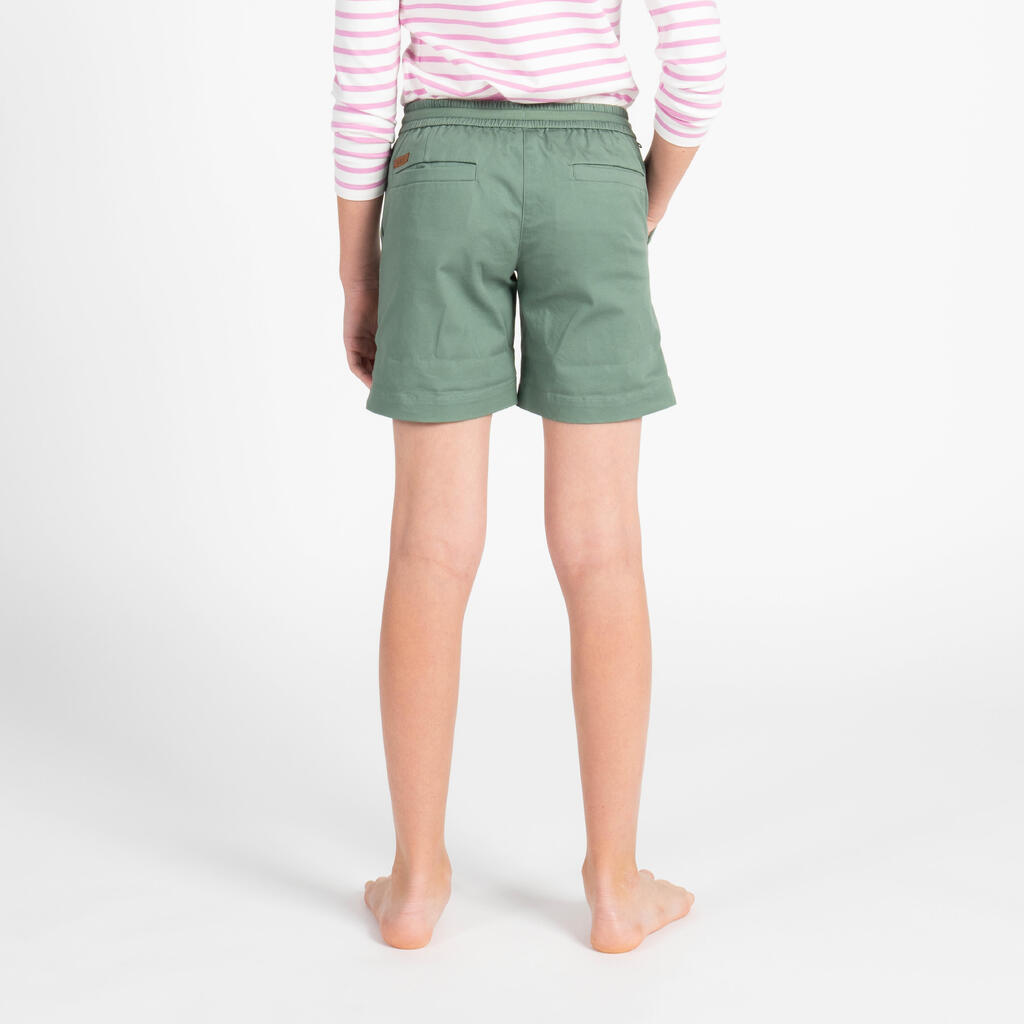 Kids girls sailing shorts 100 khaki