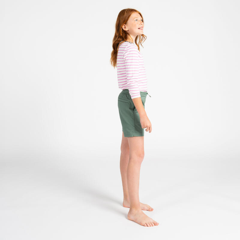 Segelshorts Kinder Mädchen - Sailing 100 khaki