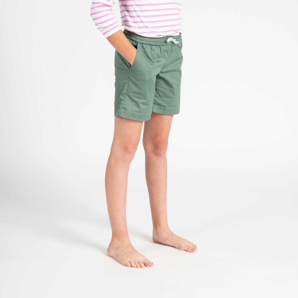 Kids girls sailing shorts 100 khaki