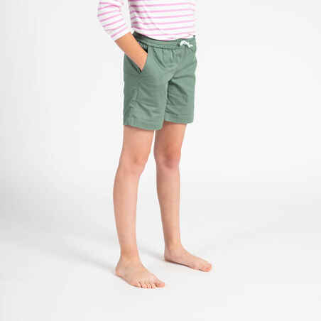 Kids girls sailing shorts 100 khaki