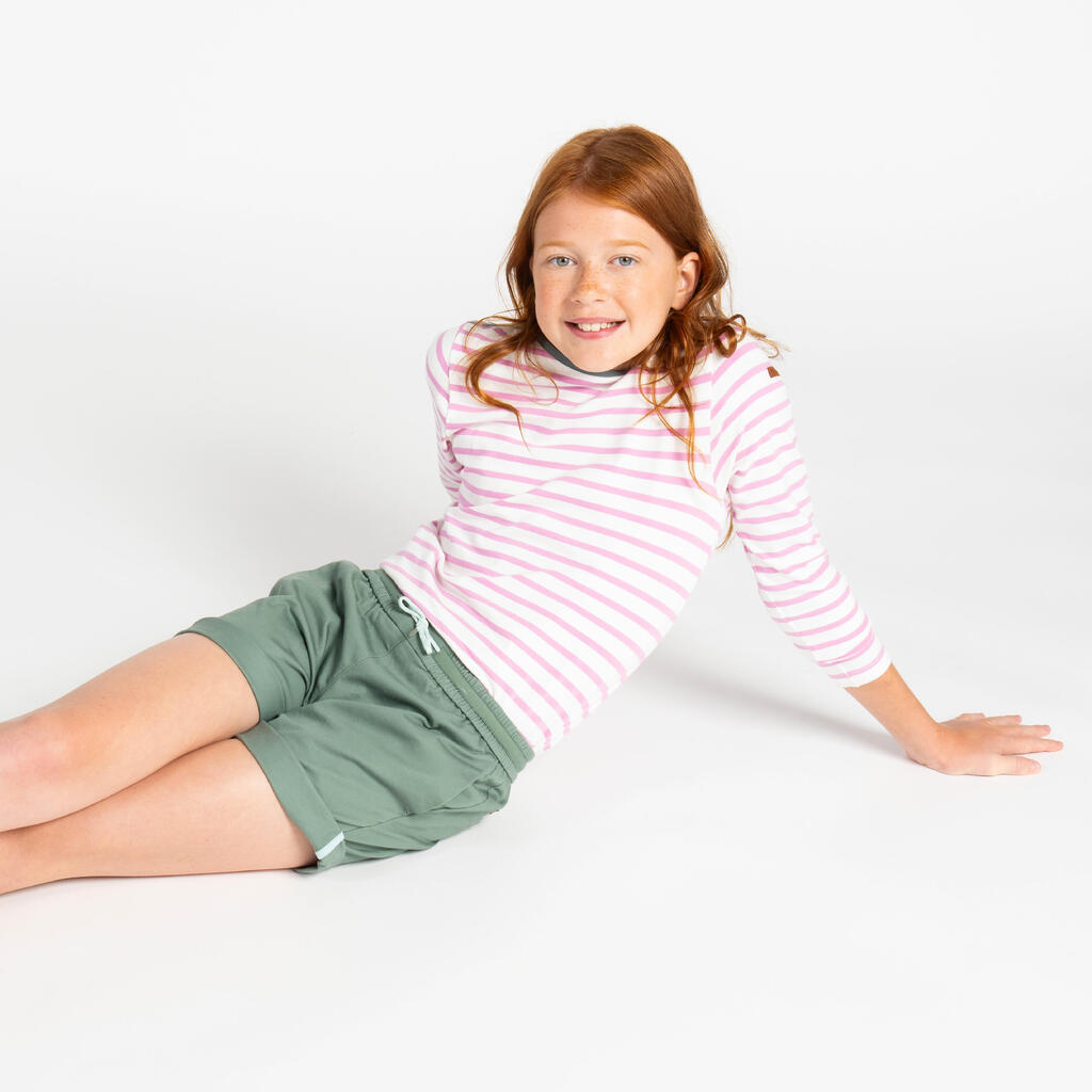 Kids girls sailing shorts 100 khaki