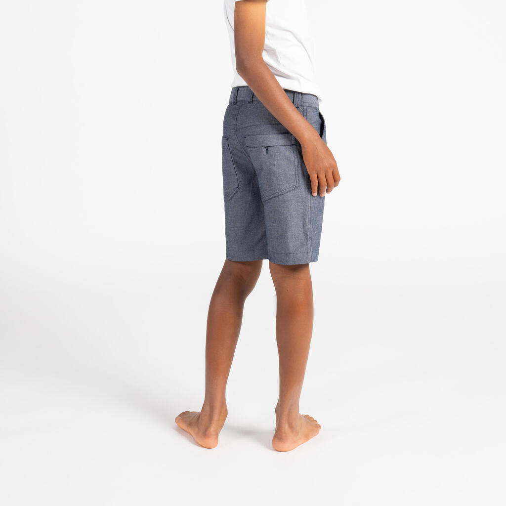 Boys' Sailing Shorts SAILING 100 Grey Blue