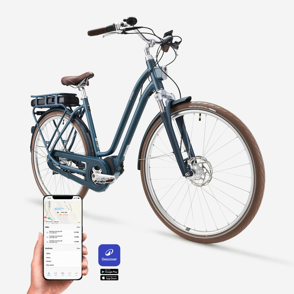 Mestský elektrický bicykel Elops 920 E Connect tmavozelený