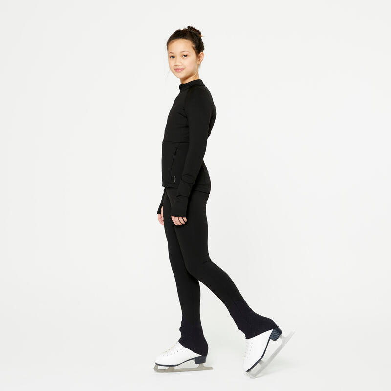 Trainings-Leggings Eiskunstlauf Junior schwarz