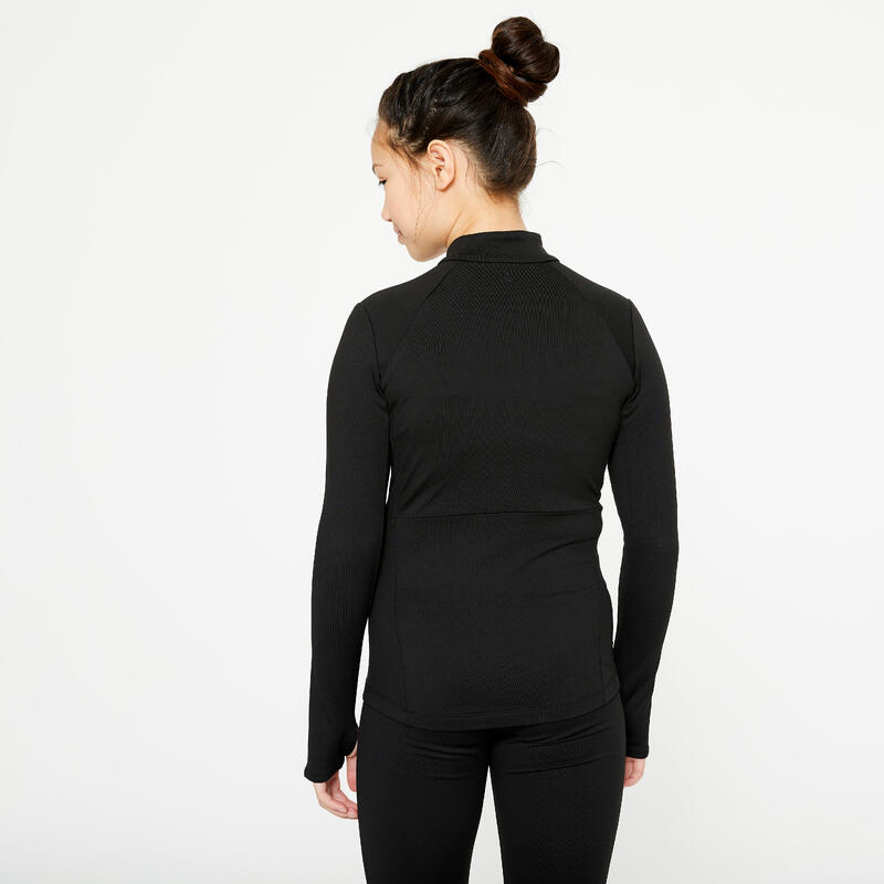 Trainingsjacke Eiskunstlauf Kinder schwarz