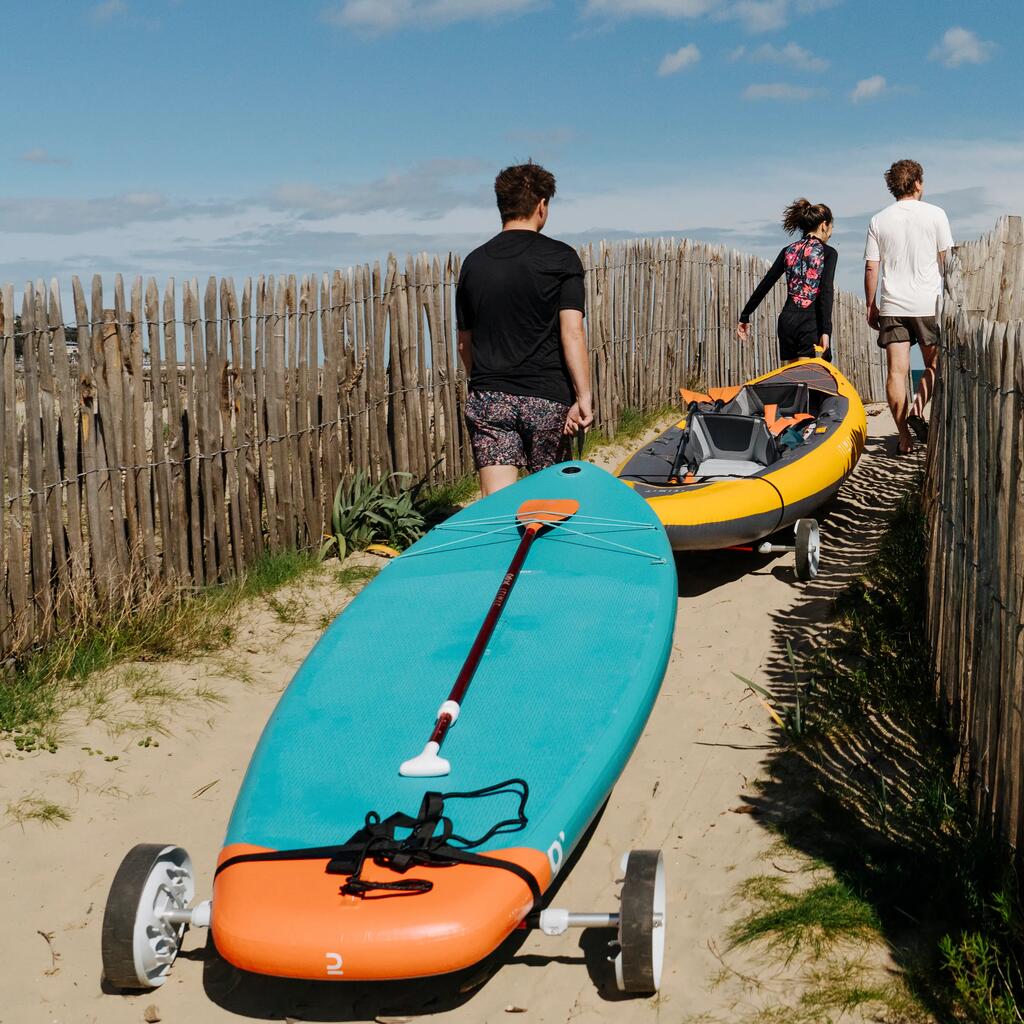 Mimoriadne skladný prepravný vozík na paddleboard a kajak