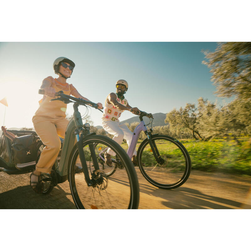 Bici elettrica a pedalata assistita trekking E-ACTV 500 motore centrale lavanda