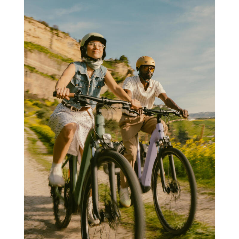 Vélo tout chemin électrique à moteur central et cadre bas, E-ACTV 500 lavande