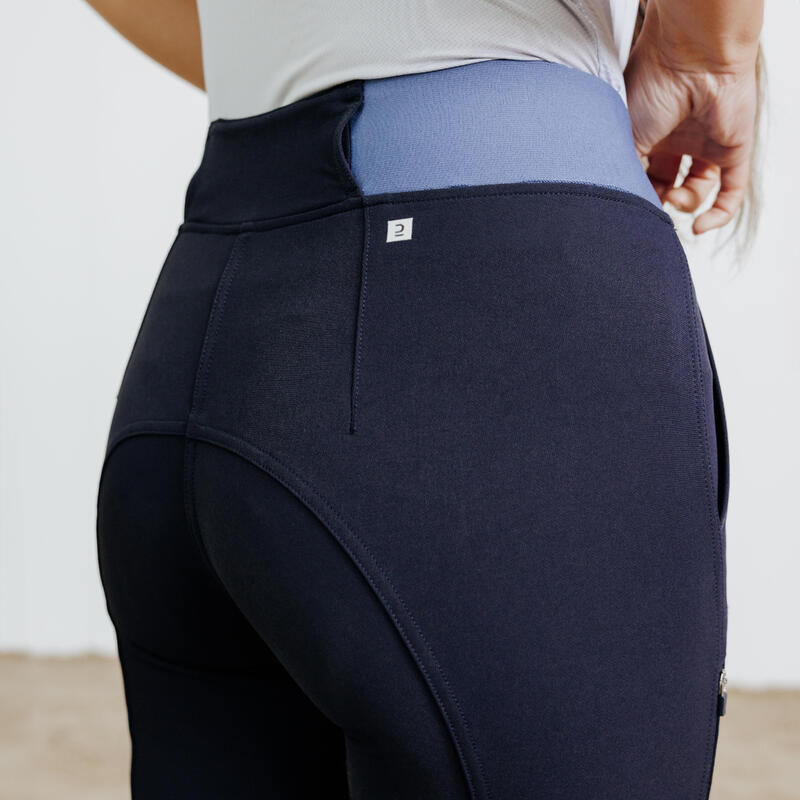 Rijbroek voor dames Be You 500 marineblauw komeetblauw