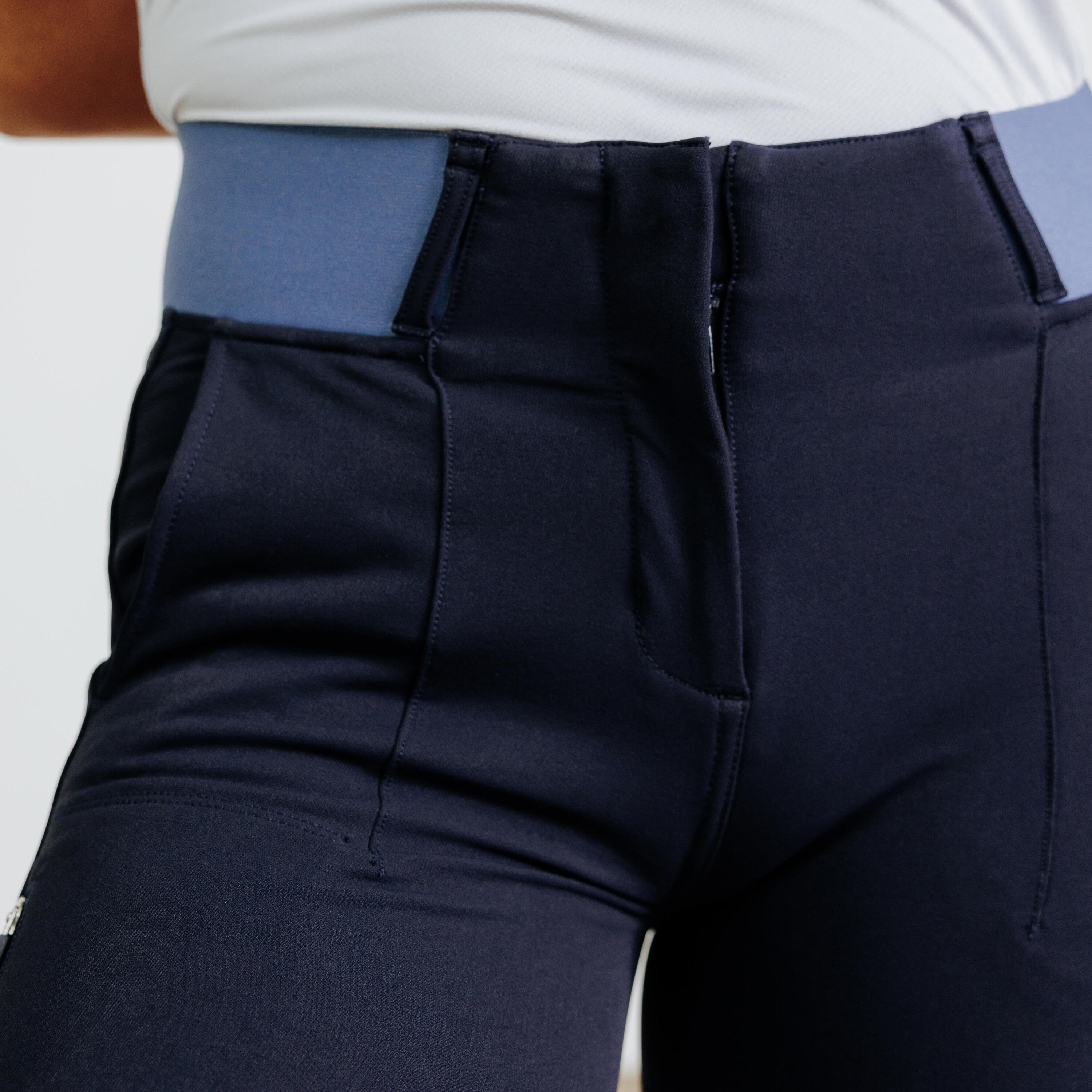 Rijbroek voor dames Be You 500 marineblauw komeetblauw 8/8