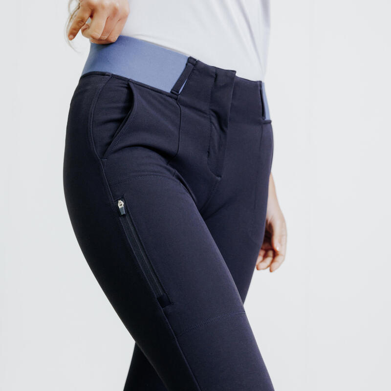 Rijbroek voor dames Be You 500 marineblauw komeetblauw