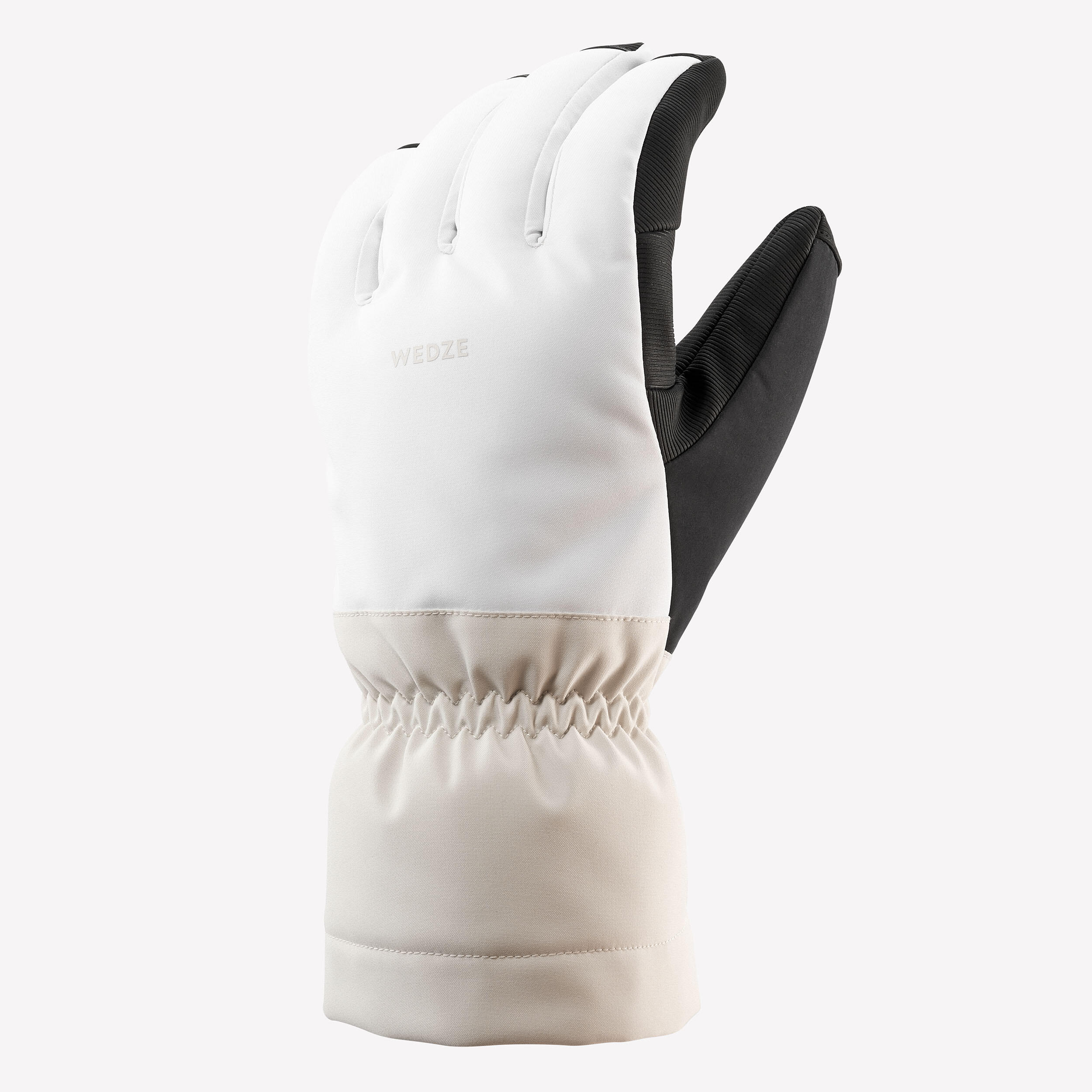 Warm adult ski gloves, 500 white