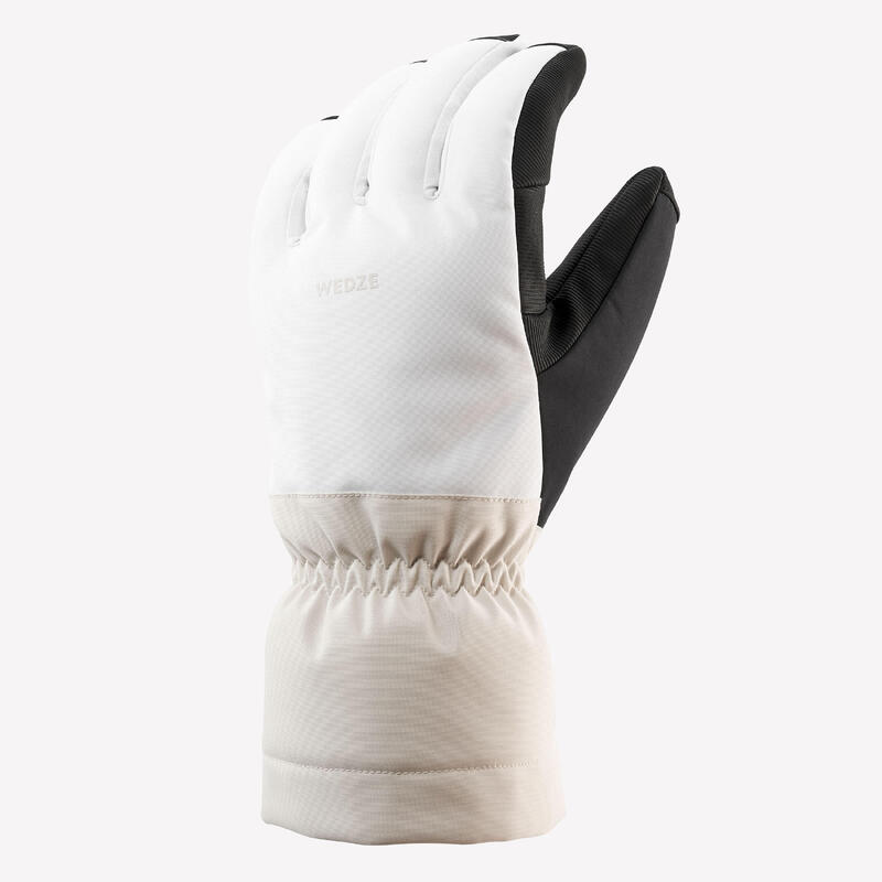 Gants de ski chauds adulte, 500 blanc