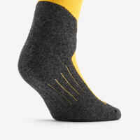 Adult ski and snowboard socks, 100 yellow and grey 