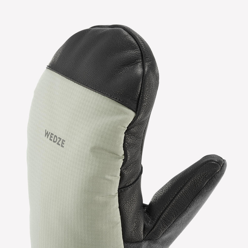 Adult warm ski mittens SKI500 - Khaki