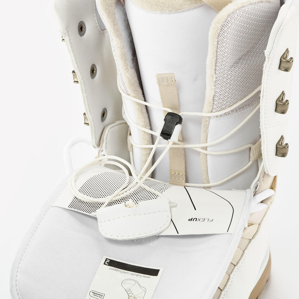 Men's and Women's Snowboard Boots SNB 500 Hybrid - White