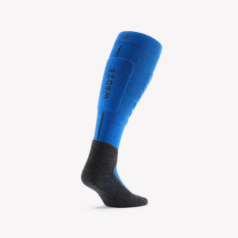 Chaussettes de ski et snowboard adulte, 100 bleu et noir