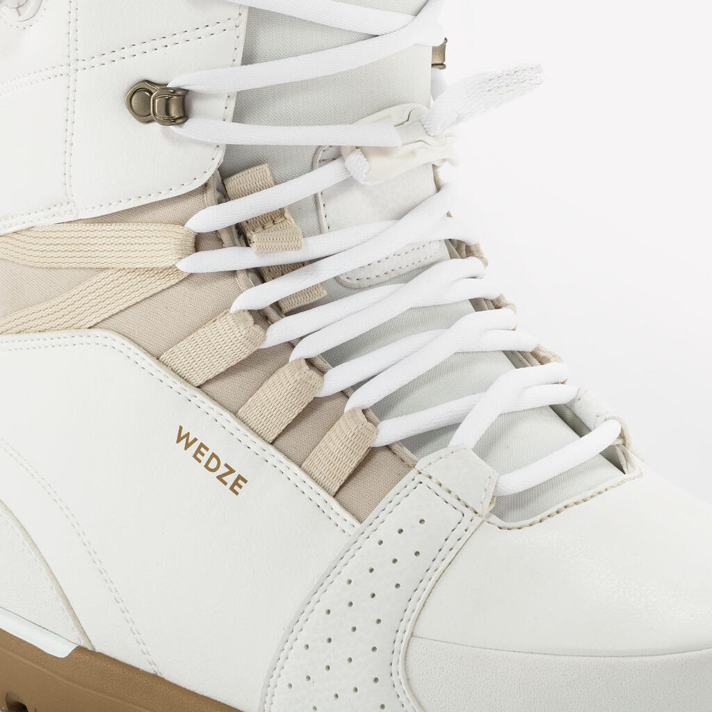 Men's and Women's Snowboard Boots SNB 500 Hybrid - White