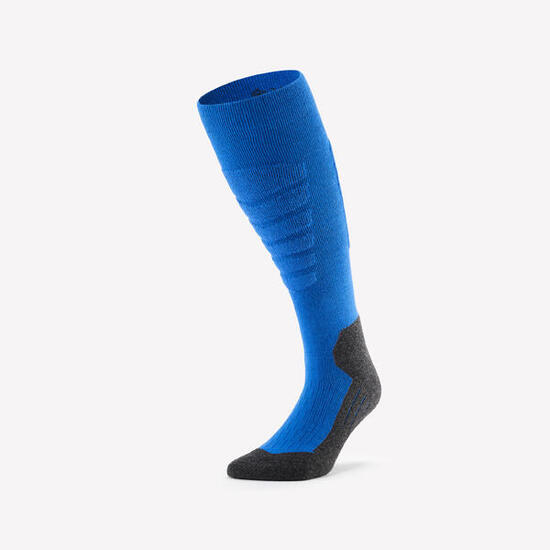 Chaussettes thermiques ski et snowboard adulte, 100 PLUS bleu et noir