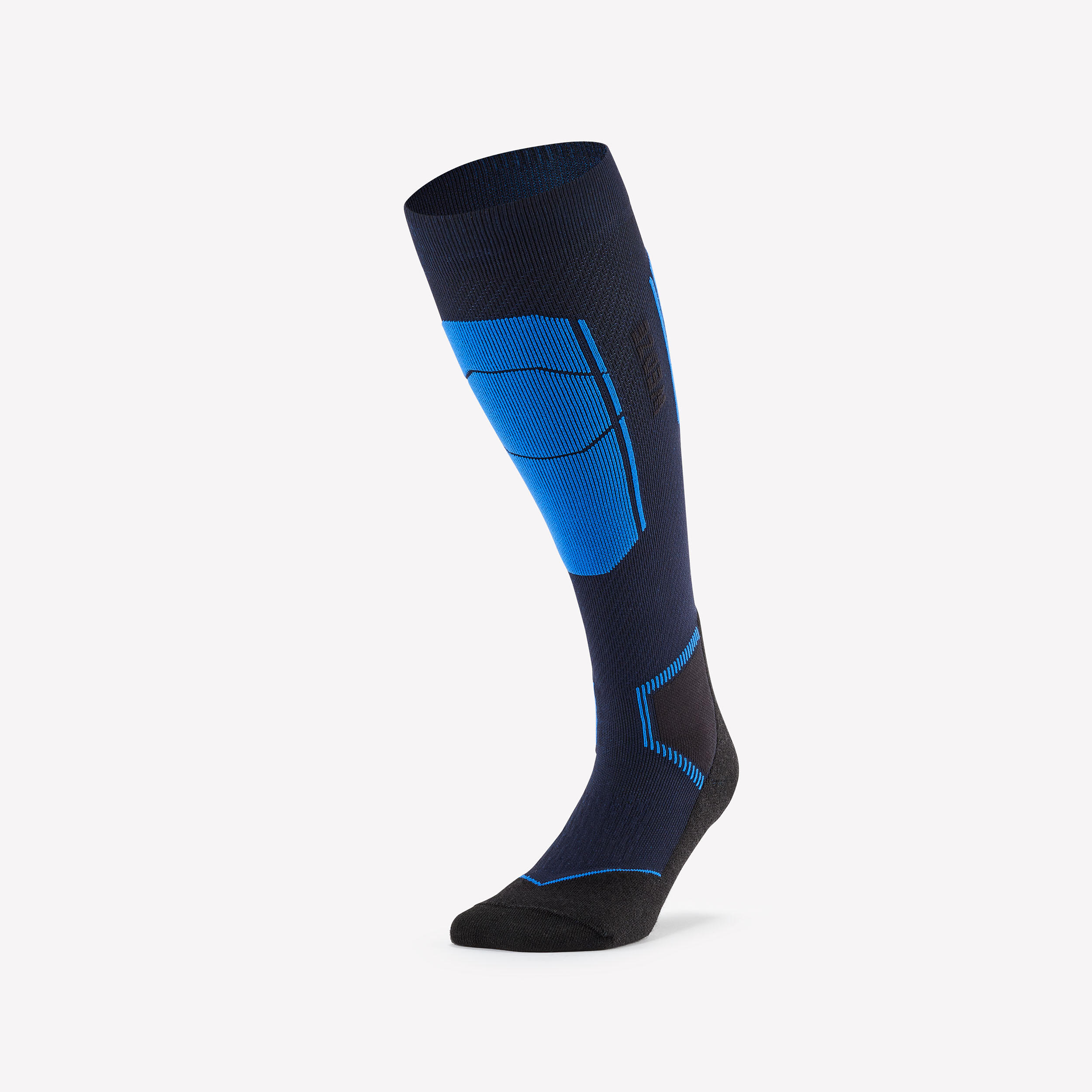Adults’ merino wool thermal  ski socks 500 - Navy blue
