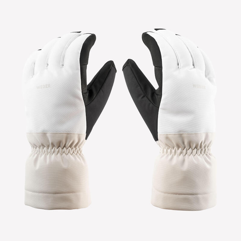 Gants de ski chauds adulte, 500 blanc