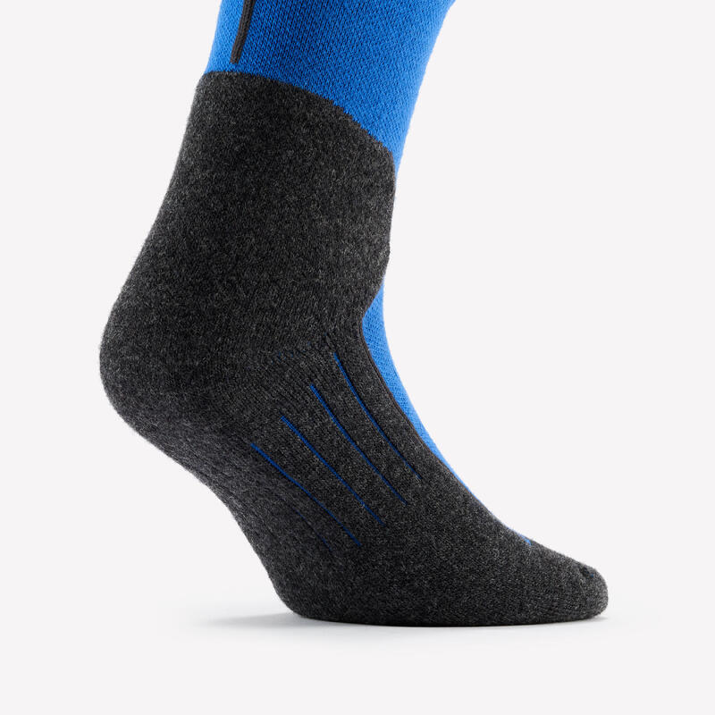 Chaussettes de ski et snowboard adulte, 100 bleu et noir