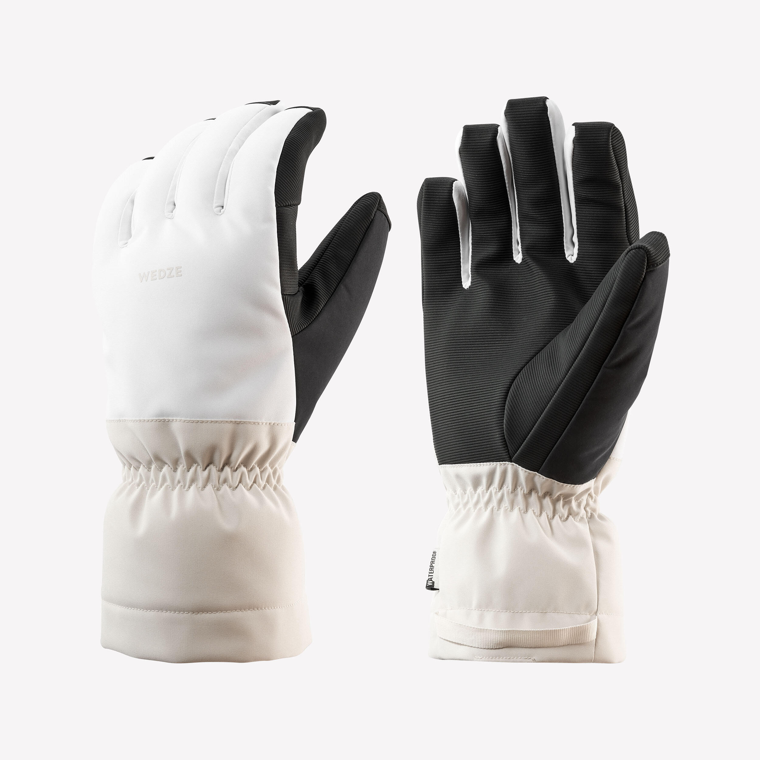 Warm adult ski gloves, 500 white