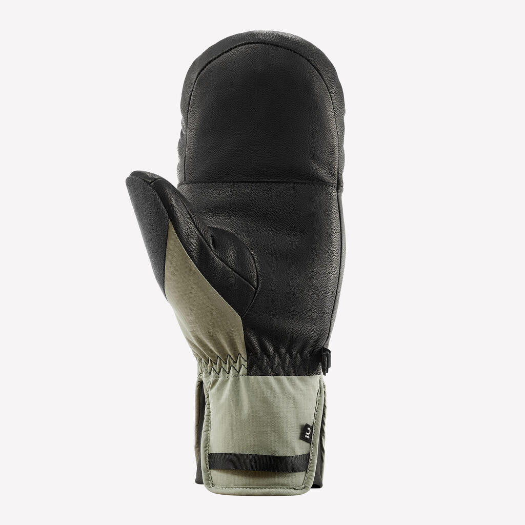 Adult warm ski mittens SKI500 - Khaki
