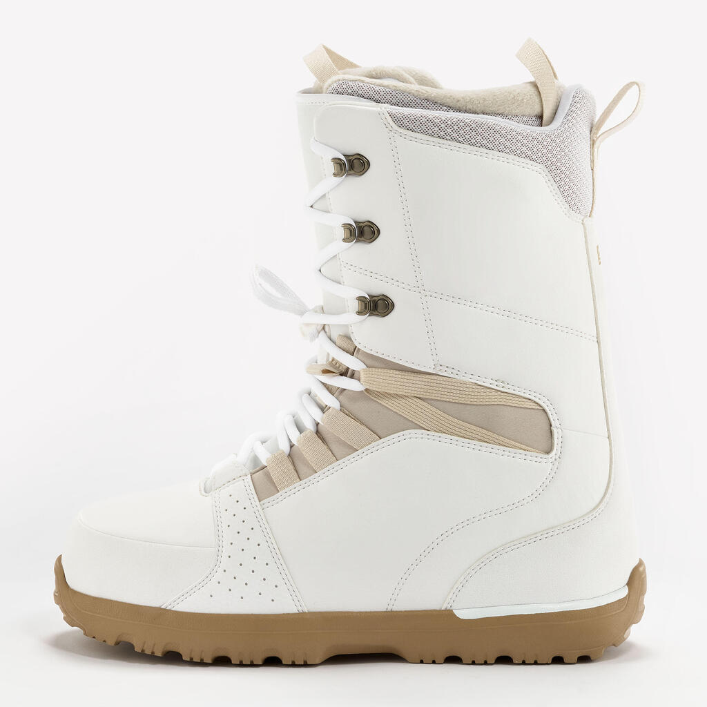 Γυναικείες υβριδικές μπότες snowboard, μέτριου flex - Endzone λευκό