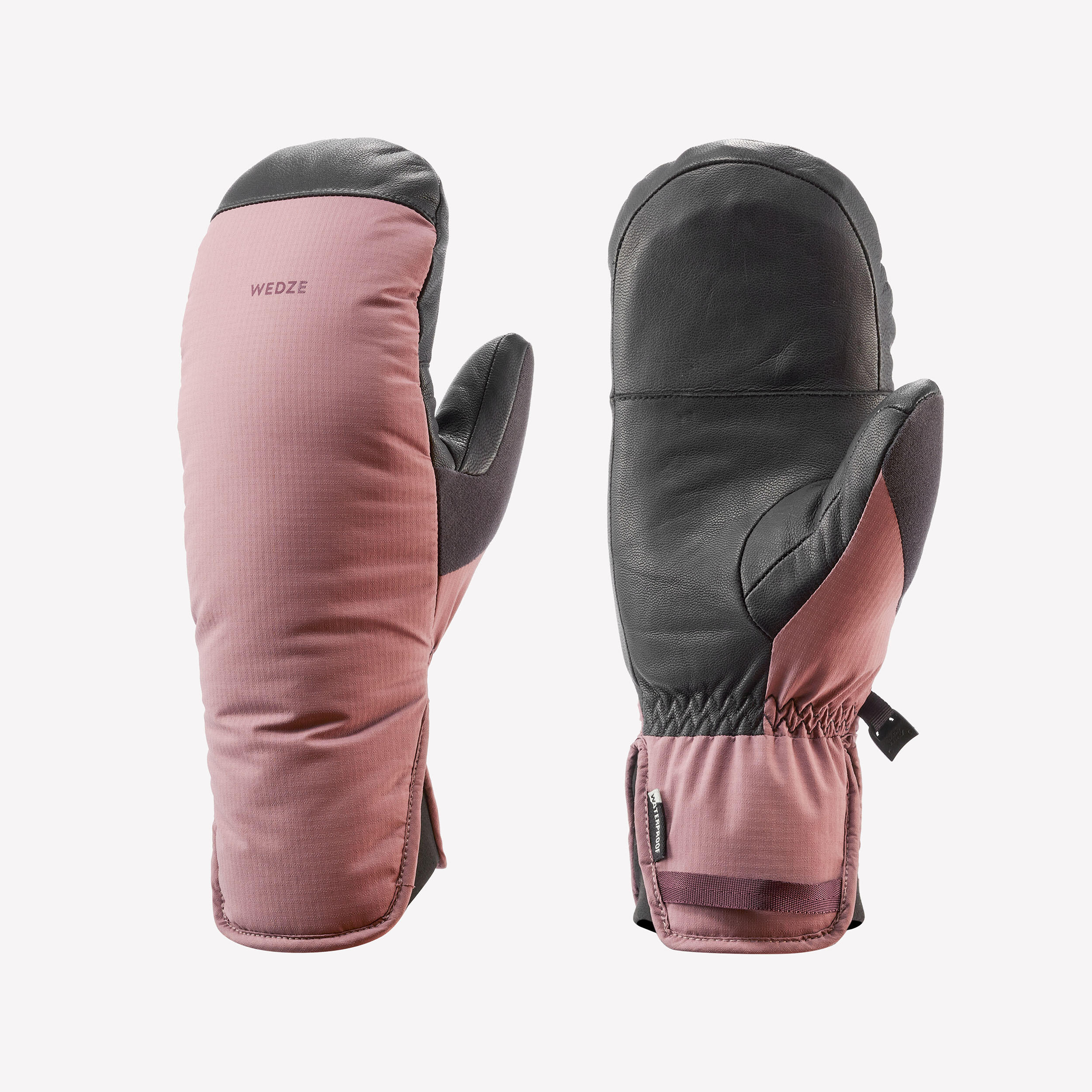 Adult Warm Ski Mittens 500 Pink