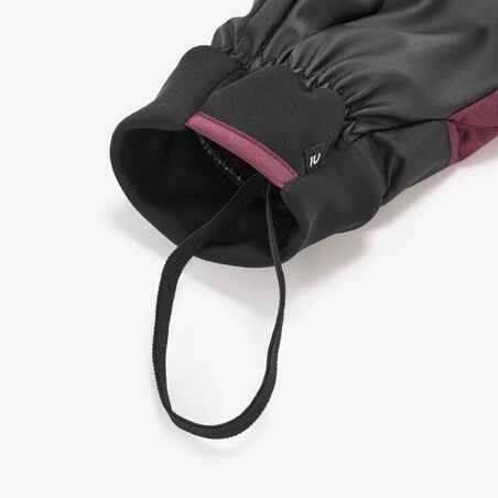 Adult Ski Gloves 100 - Burgundy/Black