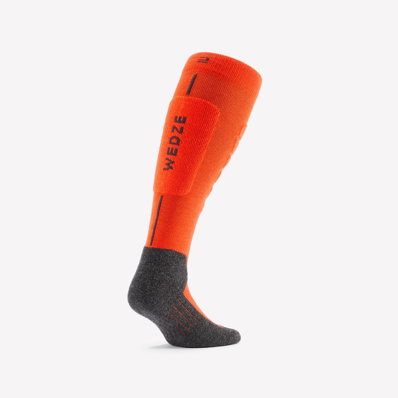 Skisocken Snowboardsocken Erwachsene – 100 orange/grau