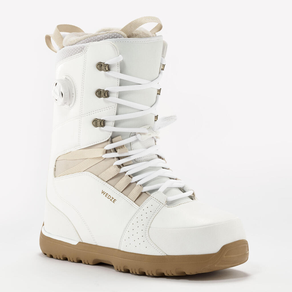Γυναικείες υβριδικές μπότες snowboard, μέτριου flex - Endzone λευκό