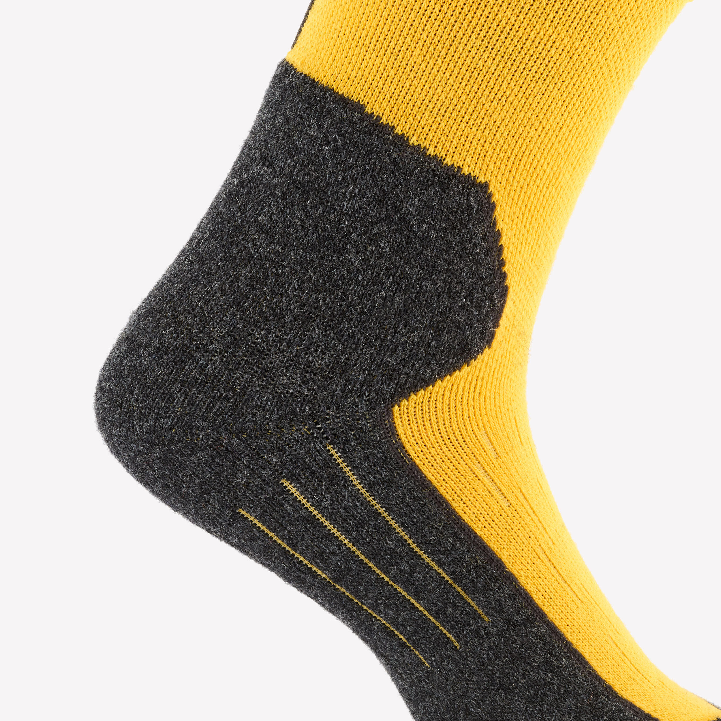 Chaussettes thermiques ski et snowboard adulte, 100 PLUS jaune et gris 3/9