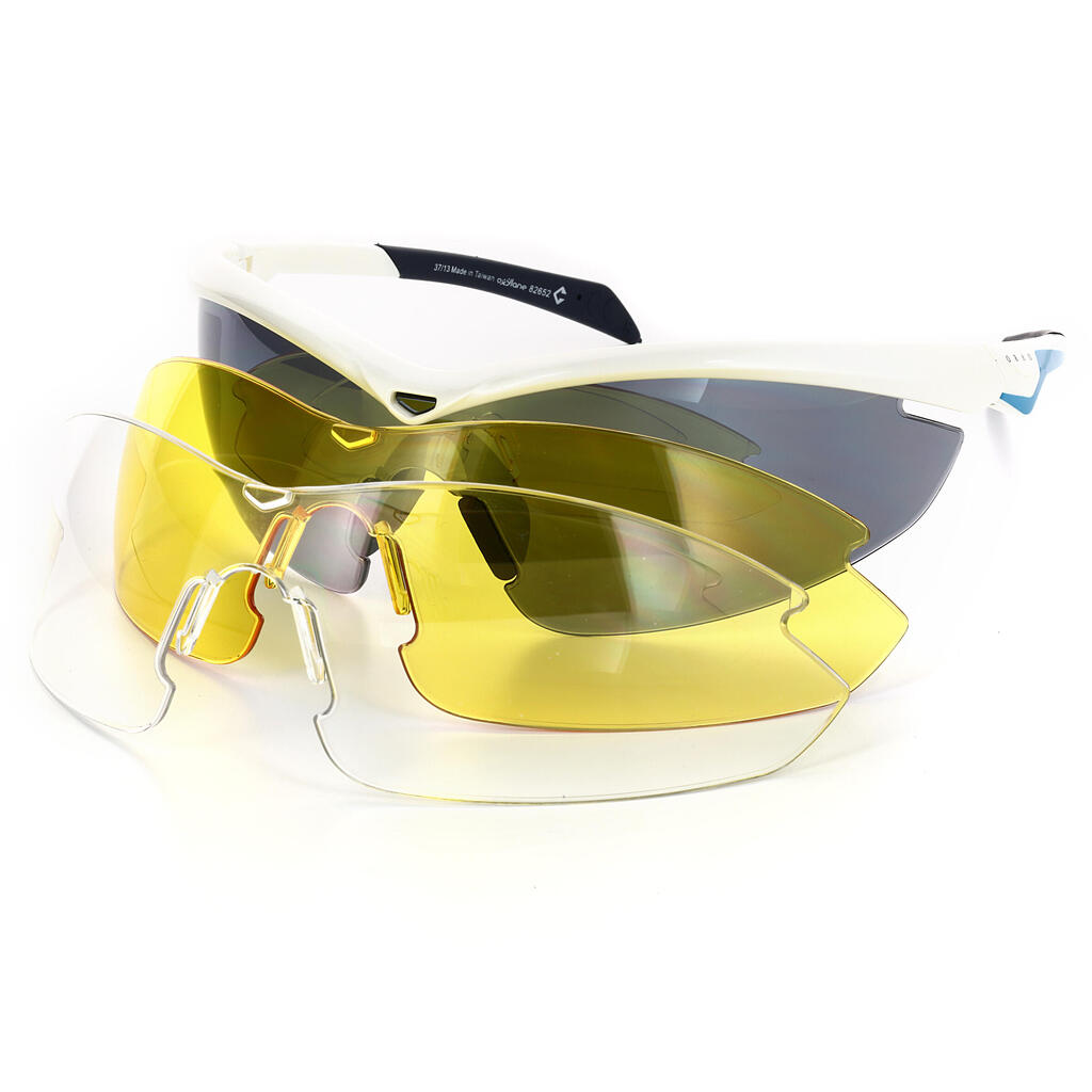 Sportbrille Griffith weiß mit Wechselscheiben Kat. 3+1+0