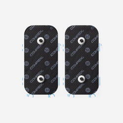 2 électrodes auto-adhésives rectangulaires, avec connecteur snap