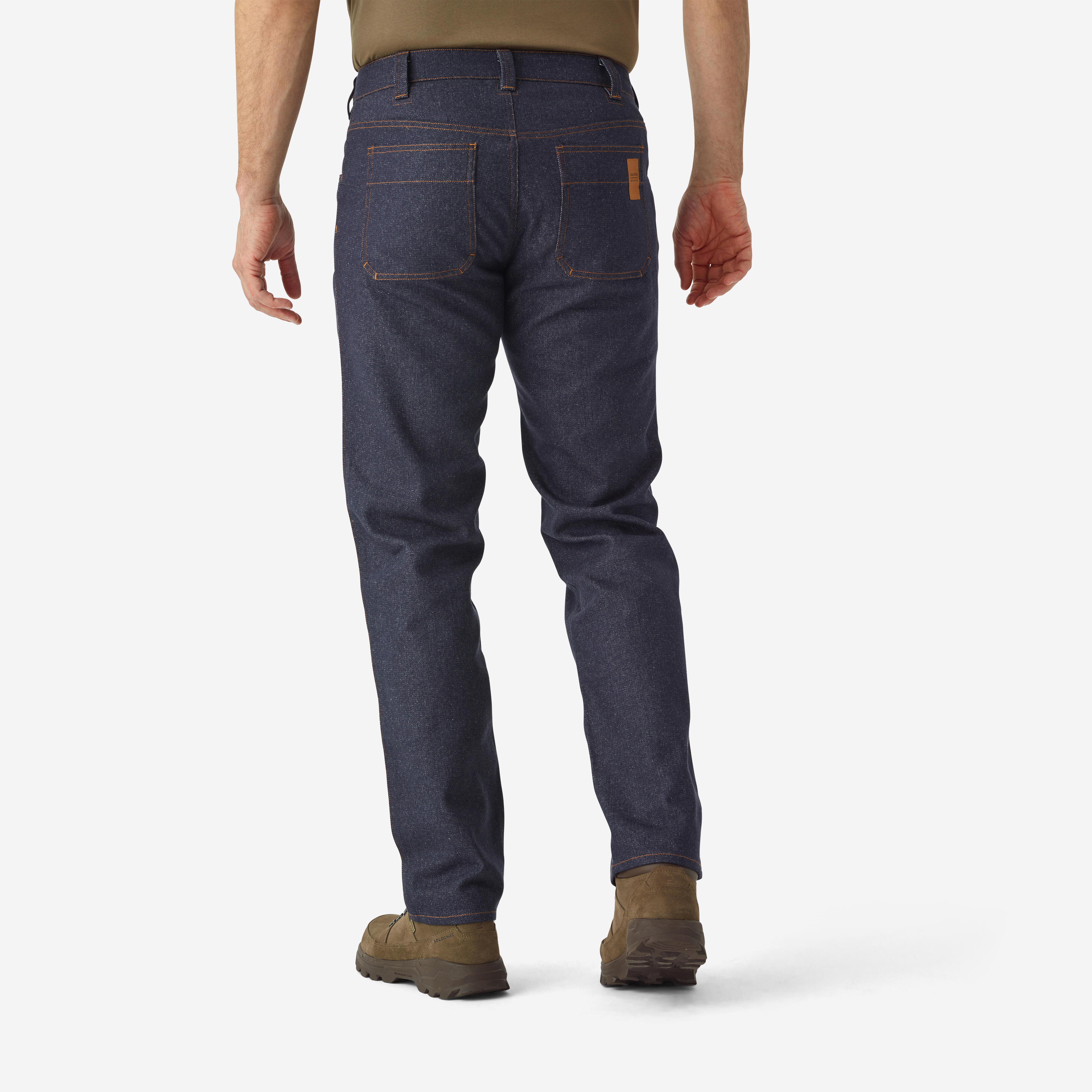 SOLOGNAC Úžitkové hrejivé nohavice 500 modré jeans S · záber 6