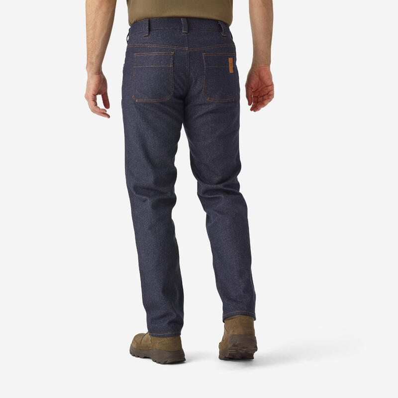 Pantalón De Caza Hombre Solognac 500 Utilitario Azul Vaqueros Resistente