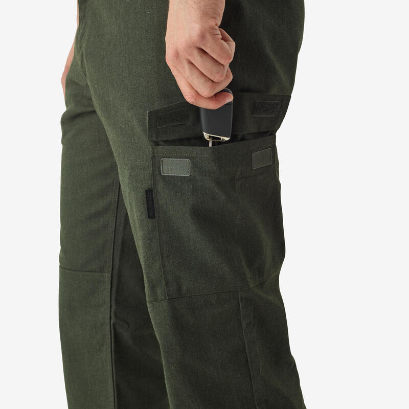 Pantalon cargo résistant steppe 300 vert chiné